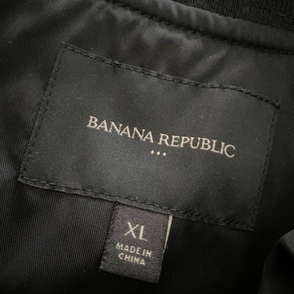 Banana Republic Mens Black Bomber Jacket Quilted Size XL - Picture 5 of 5